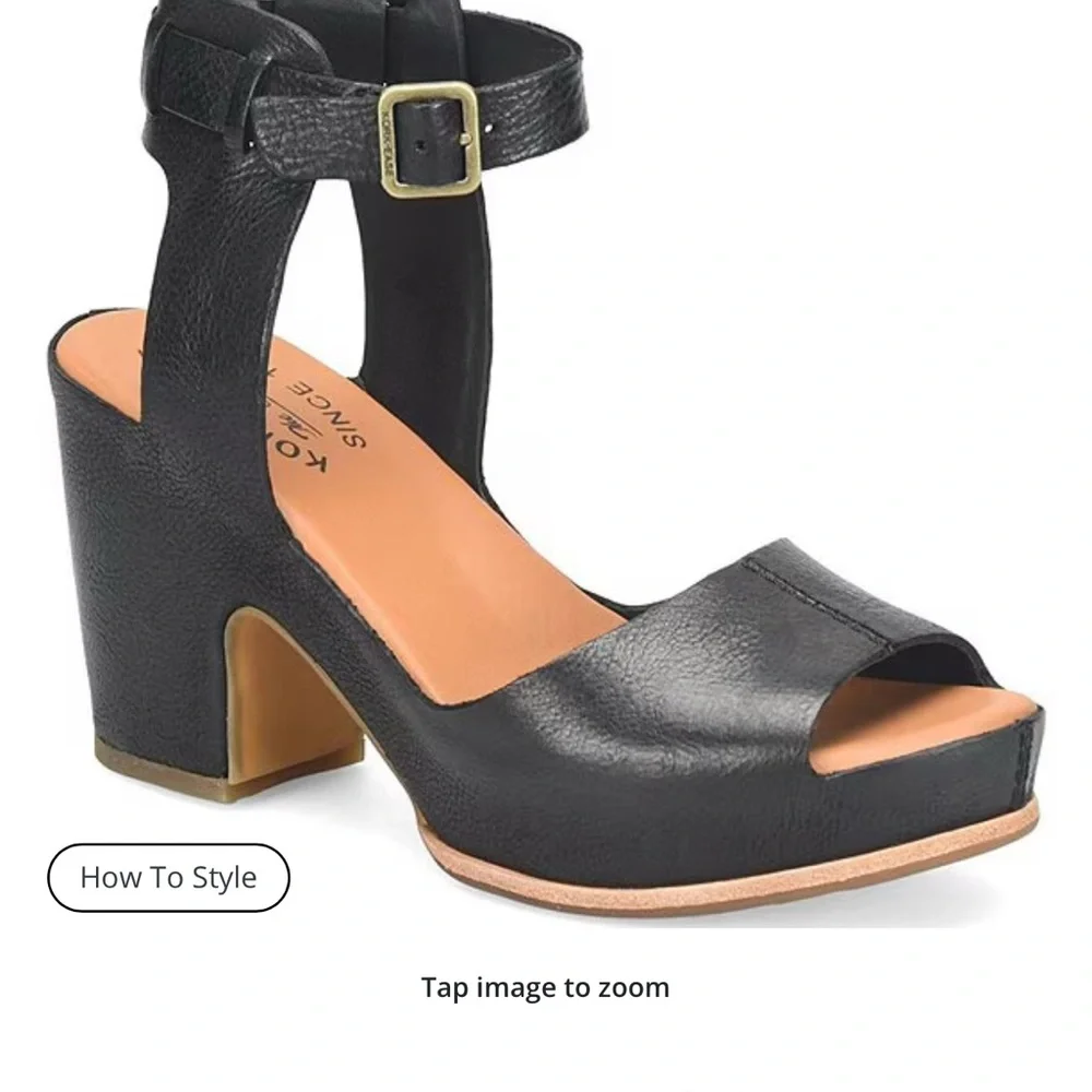 New Kork-Ease Stasia Black Leather p
Platform Sandal - Picture 9 of 9